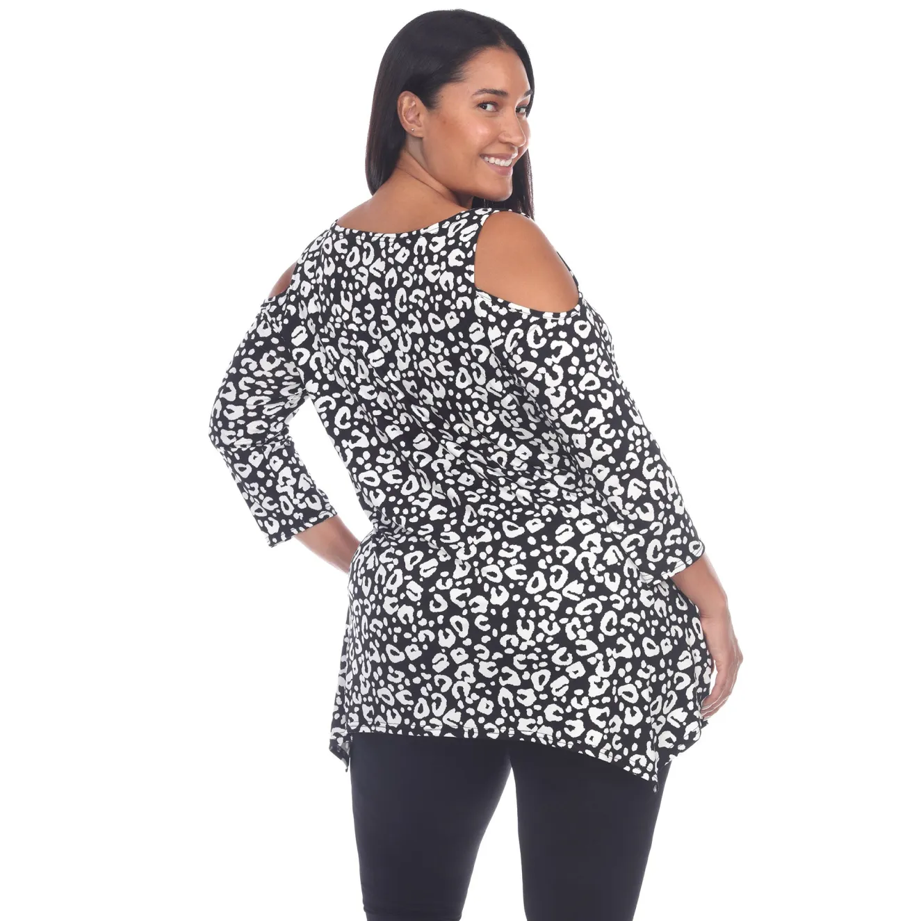 Leopard Cold Shoulder Tunic - Plus