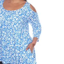 Leopard Cold Shoulder Tunic - Plus