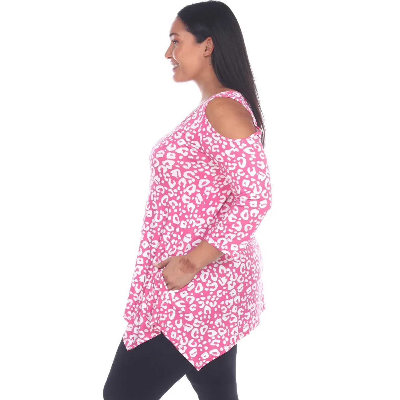 Leopard Cold Shoulder Tunic - Plus