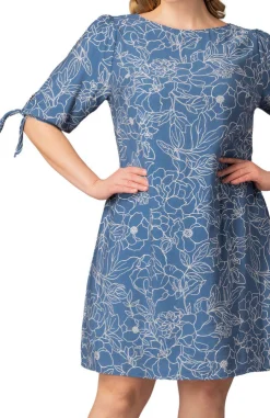 Manhattan Shift Dress - Blue Floral - Plus