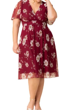 Margot Mesh Cocktail Dress, Floral- Plus