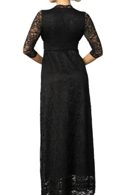 Maria Lace Evening Gown - Onyx