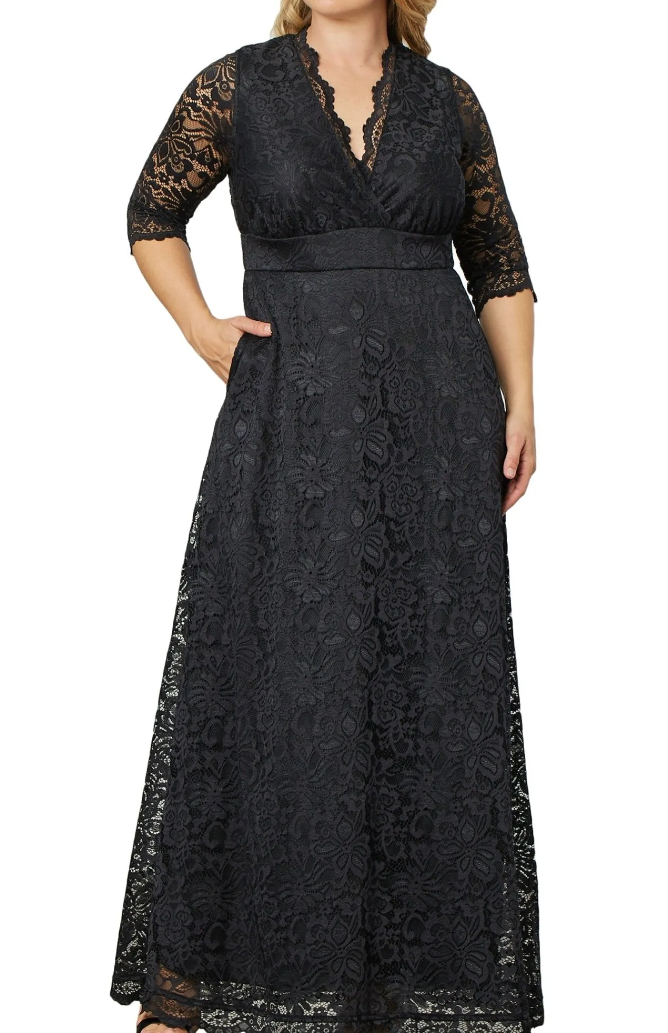 Maria Lace Evening Gown - Plus