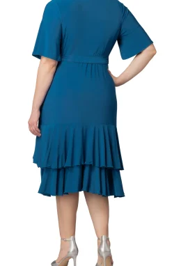 Miranda Wrap Dress- Aegean Blue -Plus