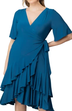 Miranda Wrap Dress- Aegean Blue -Plus