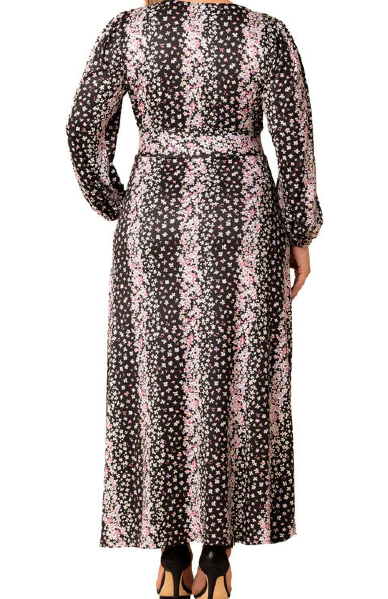 Nightshade Floral Falls Kelsey Long Sleeve Maxi Dress - Plus