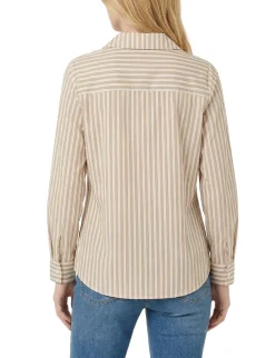 NY Collection Long Sleeve Blouse With Chest Pocket
