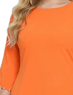 NY Collection Plus Size 3/4 Pearl-Detail Petal Sleeve Dress