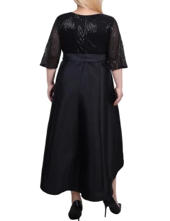 NY Collection Plus Size Sequin and Jacquard Holiday Dress