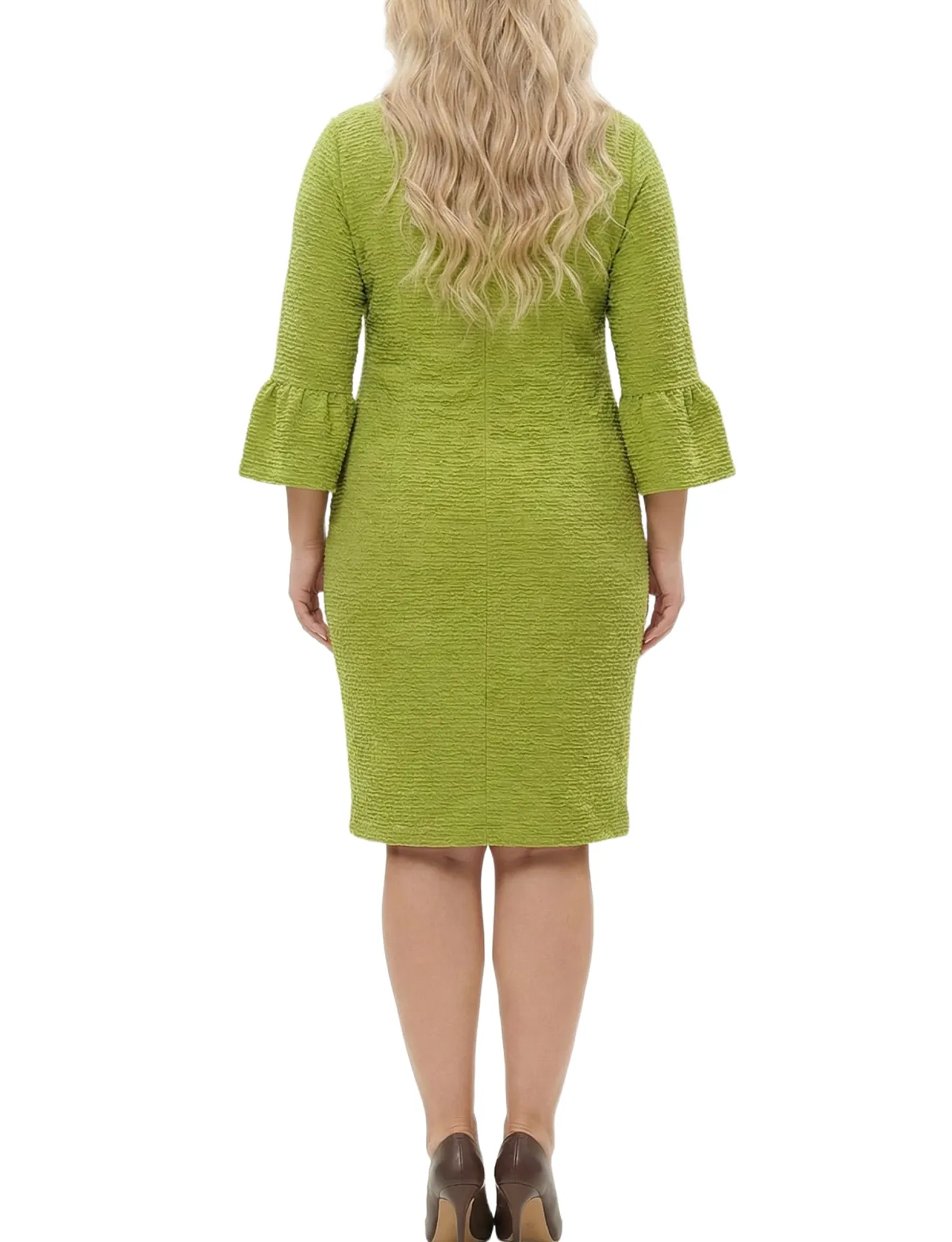 NY Collection Plus Size 3/4 Sleeve Pearl Detail Dress