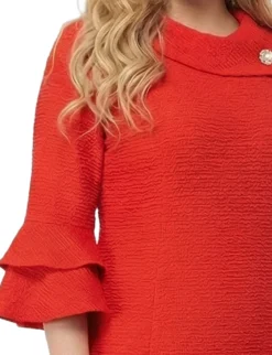 NY Collection Plus Size 3/4 Sleeve Shawl Collar Dress