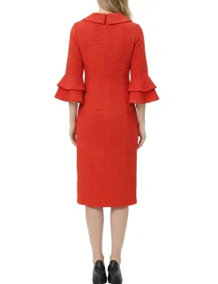 NY Collection 3/4 Sleeve Shawl Collar Dress