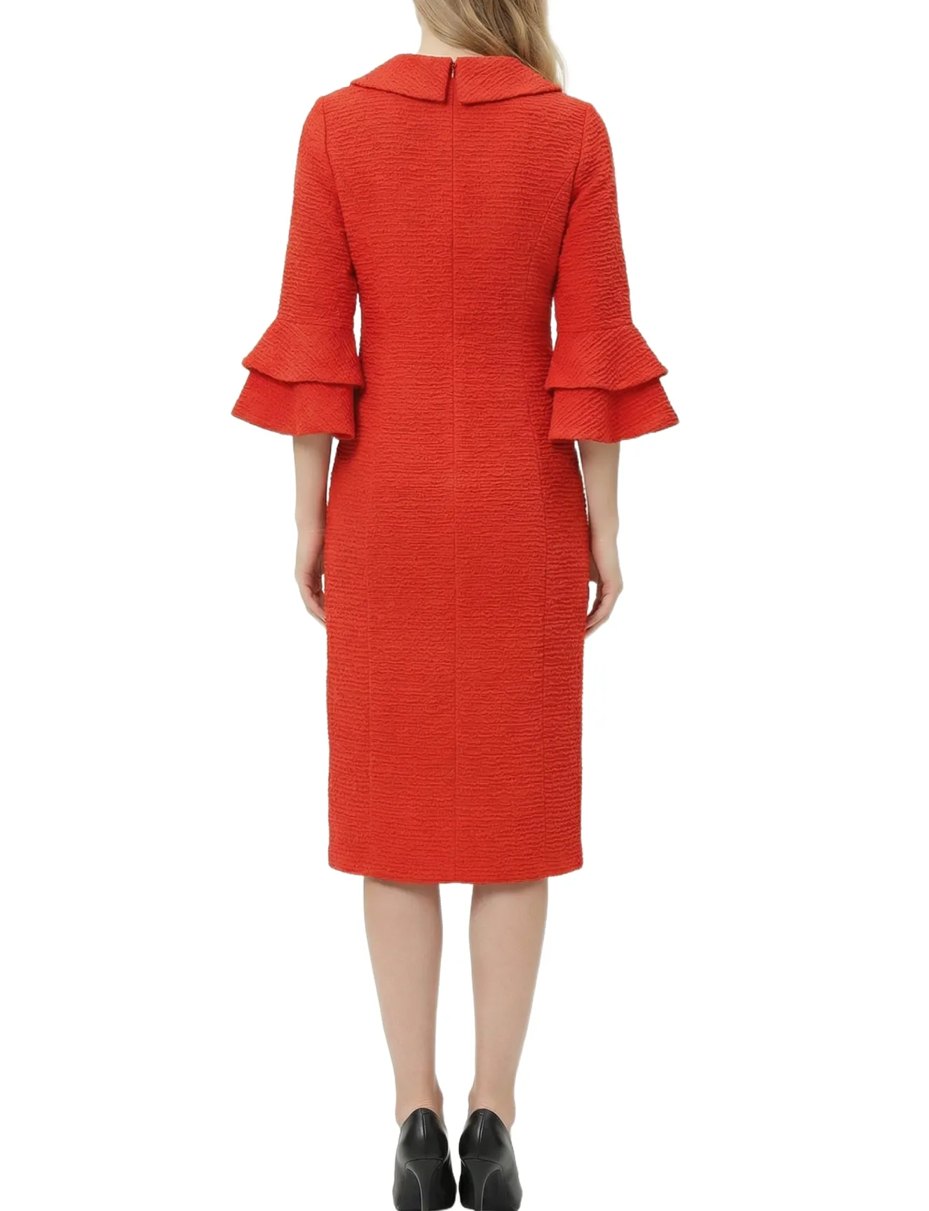 NY Collection 3/4 Sleeve Shawl Collar Dress