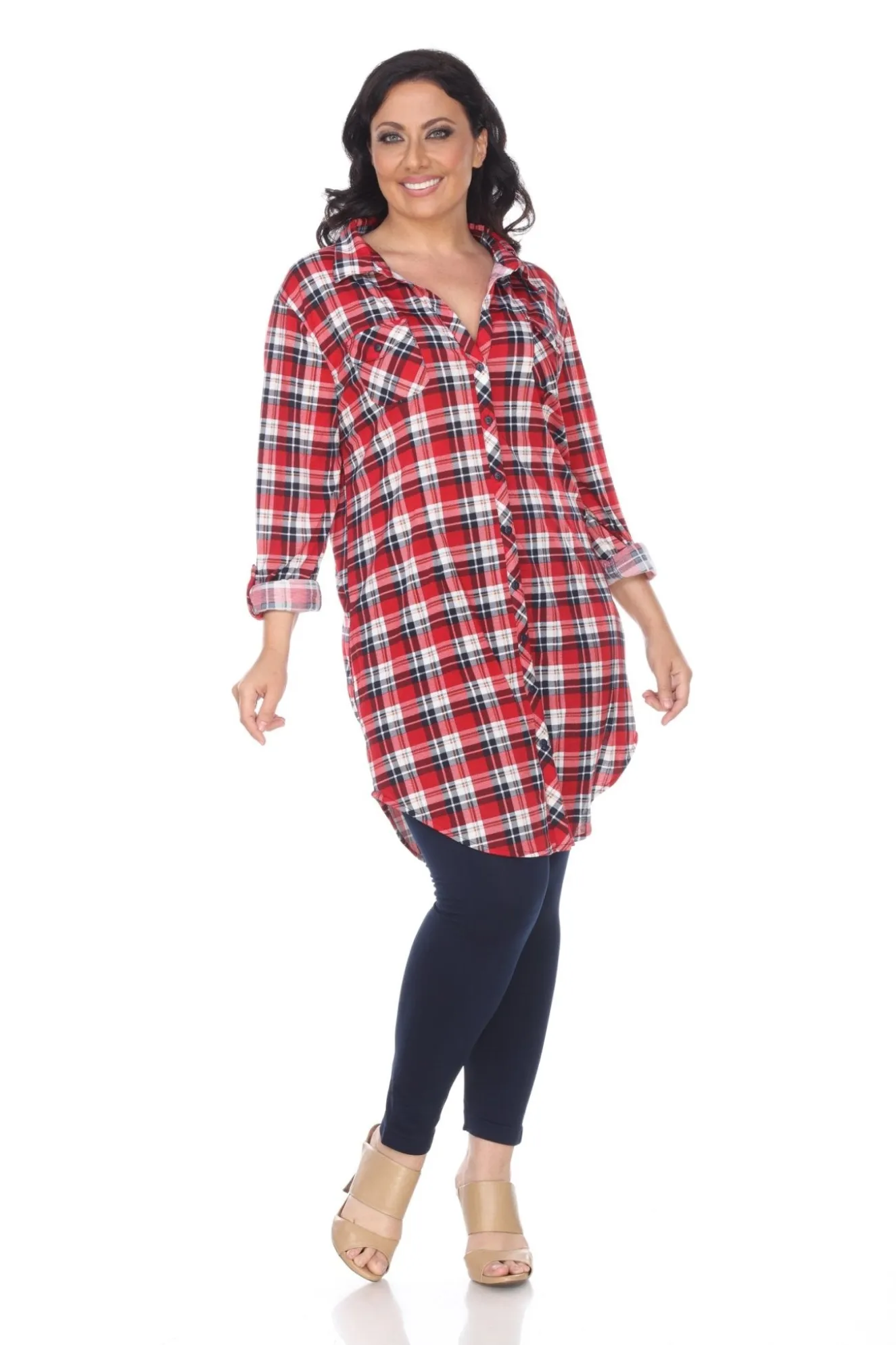 Piper Stretchy Plaid Tunic - Plus
