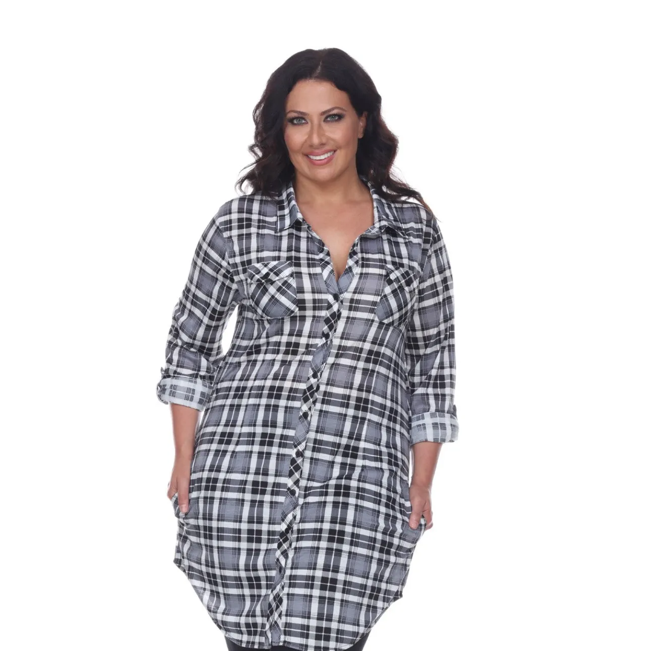 Piper Stretchy Plaid Tunic - Plus