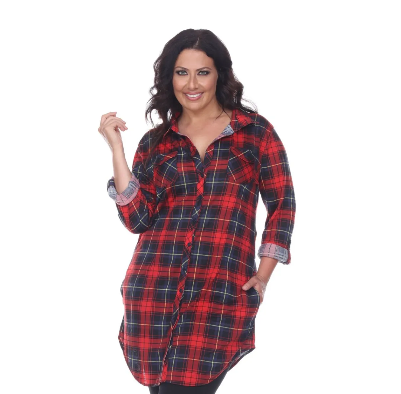 Piper Stretchy Plaid Tunic - Plus