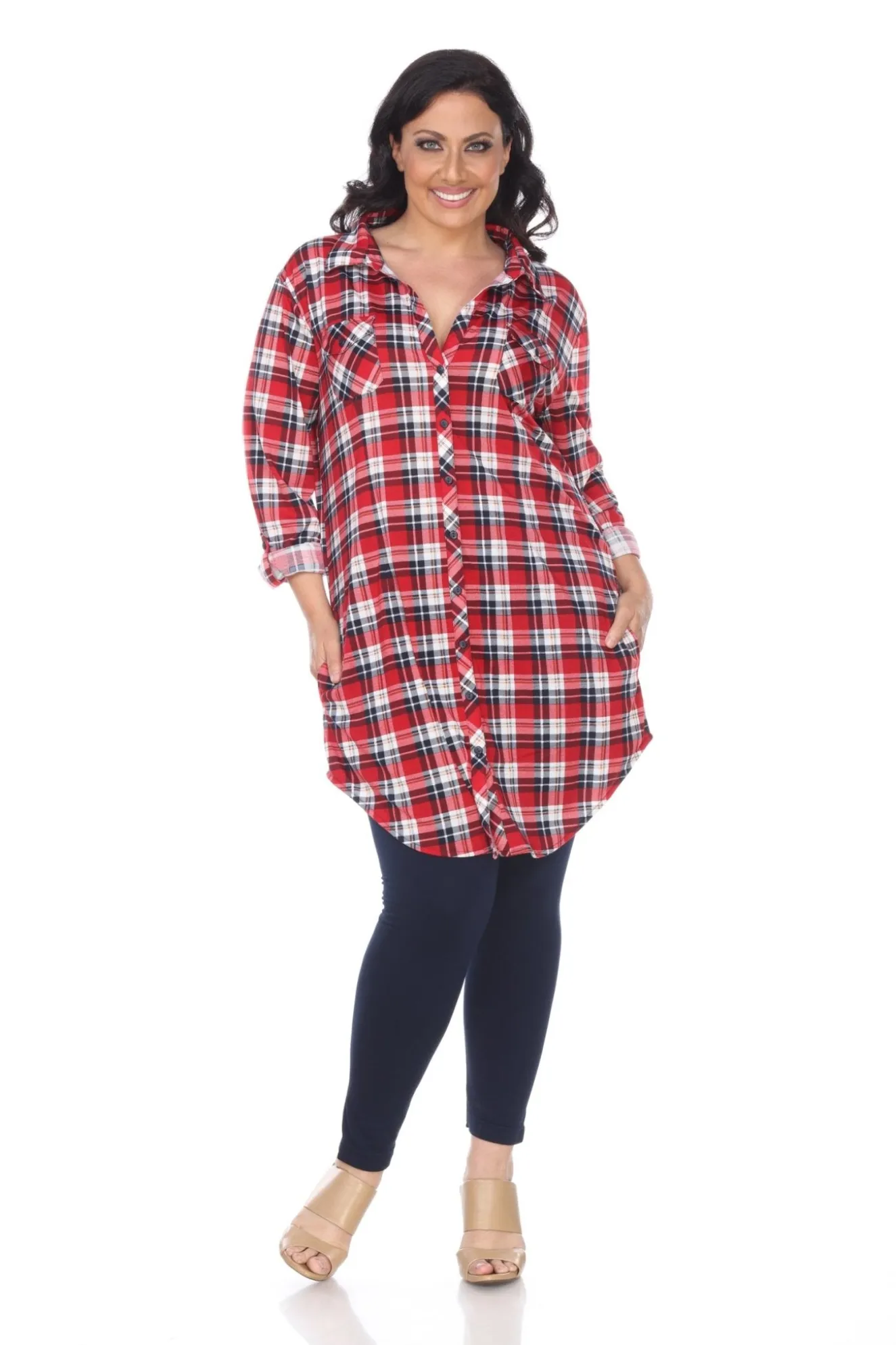 Piper Stretchy Plaid Tunic - Plus