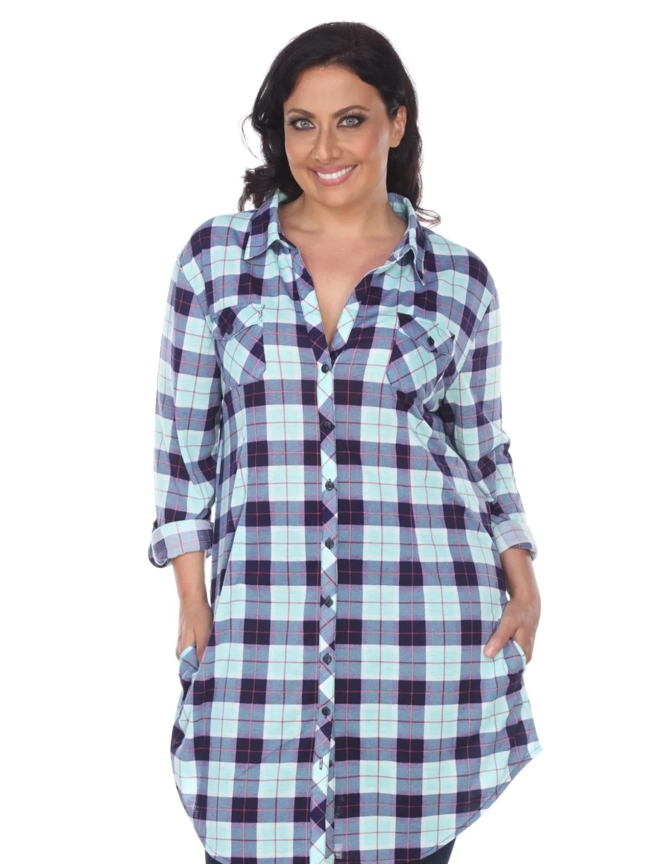 Piper Stretchy Plaid Tunic - Plus