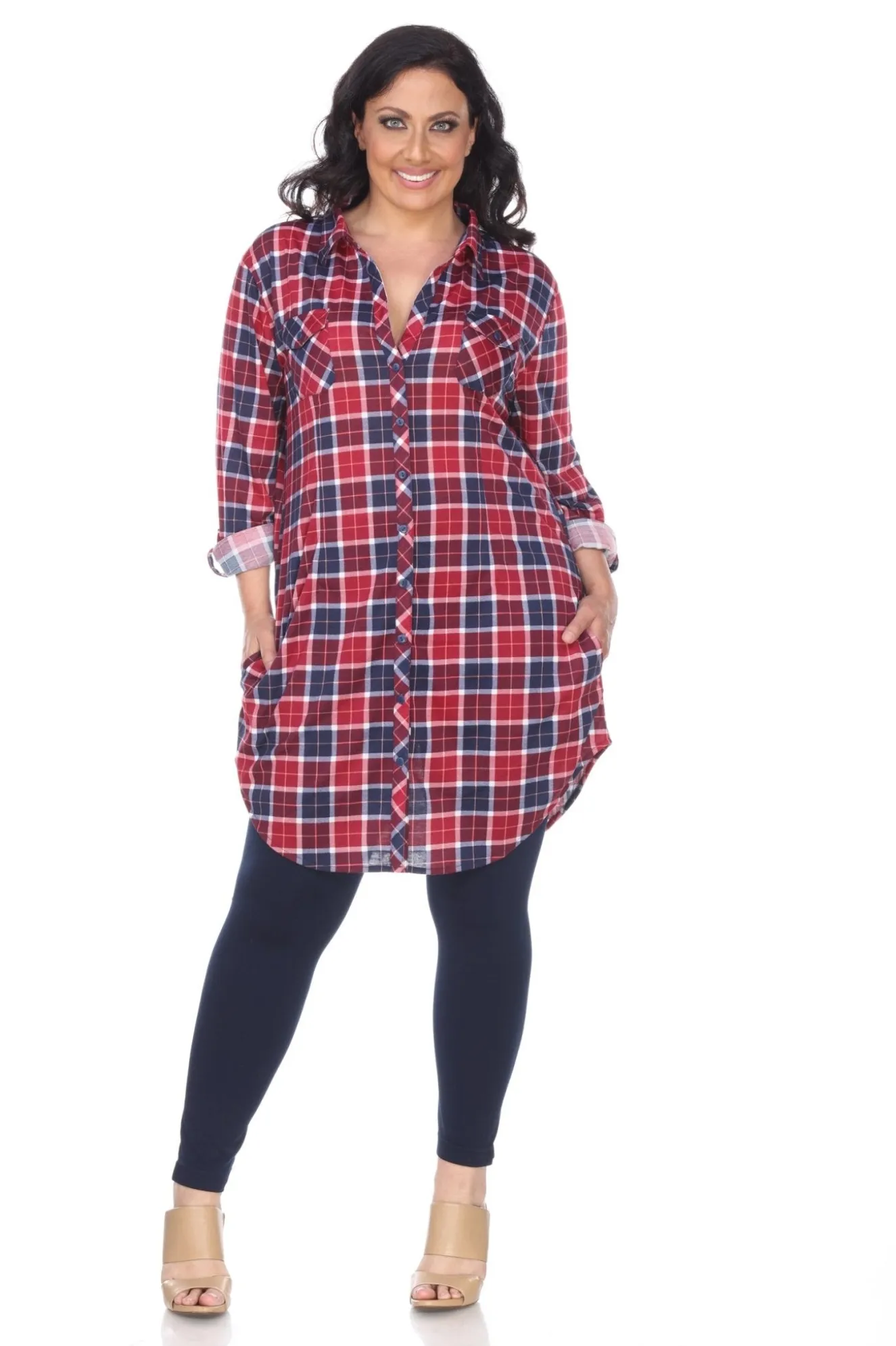 Piper Stretchy Plaid Tunic - Plus