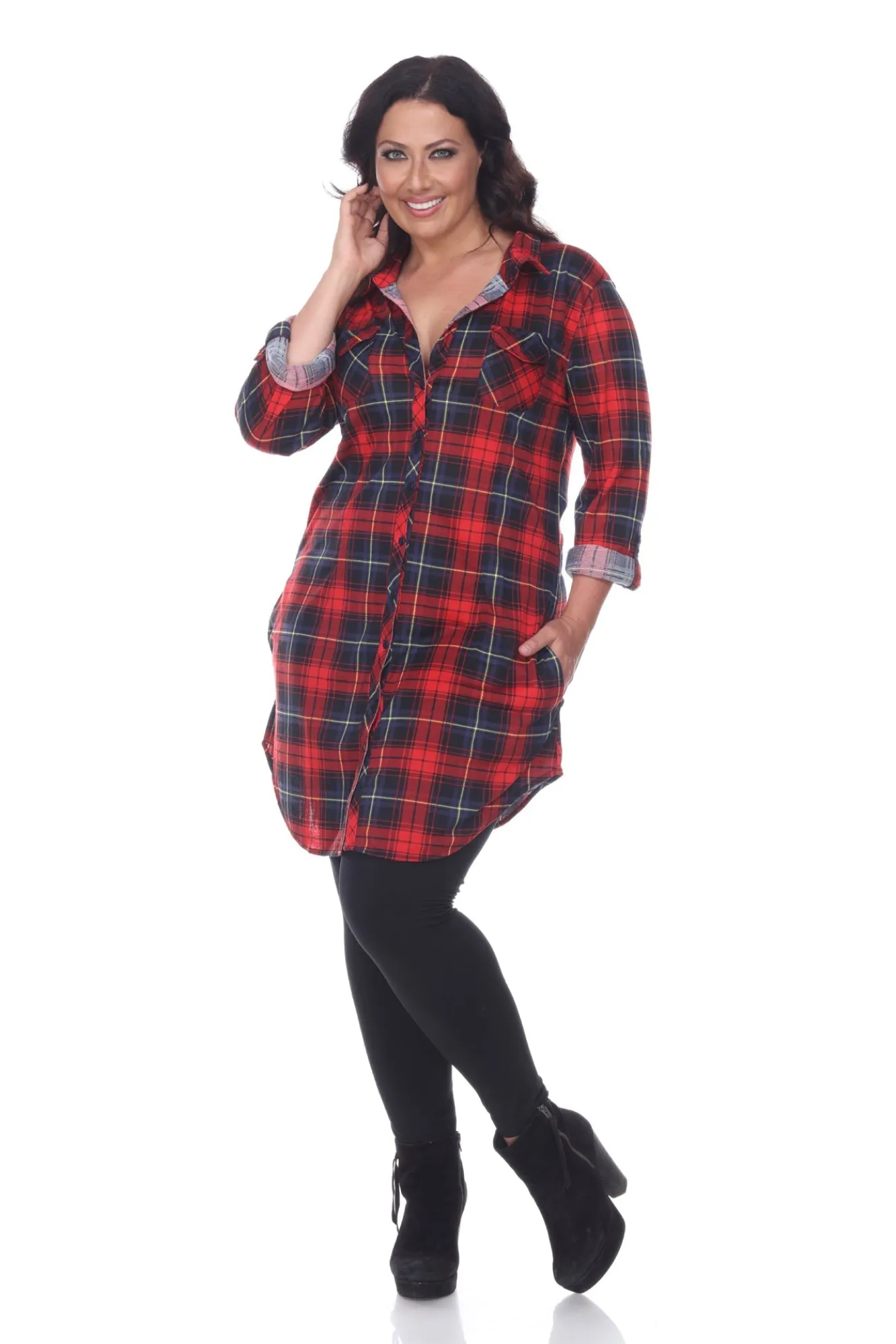 Piper Stretchy Plaid Tunic - Plus
