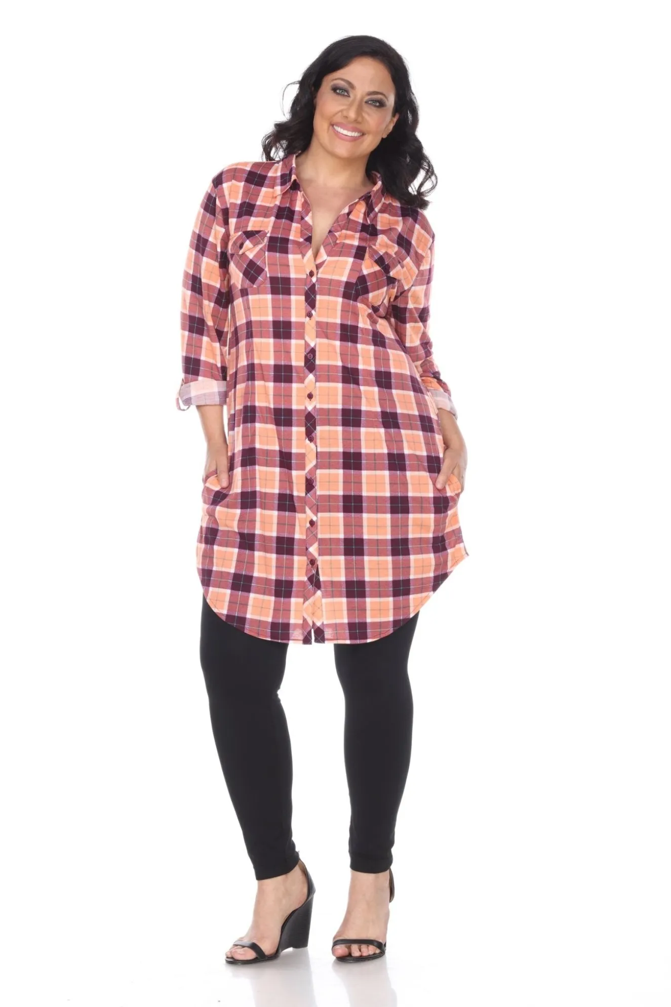 Piper Stretchy Plaid Tunic - Plus