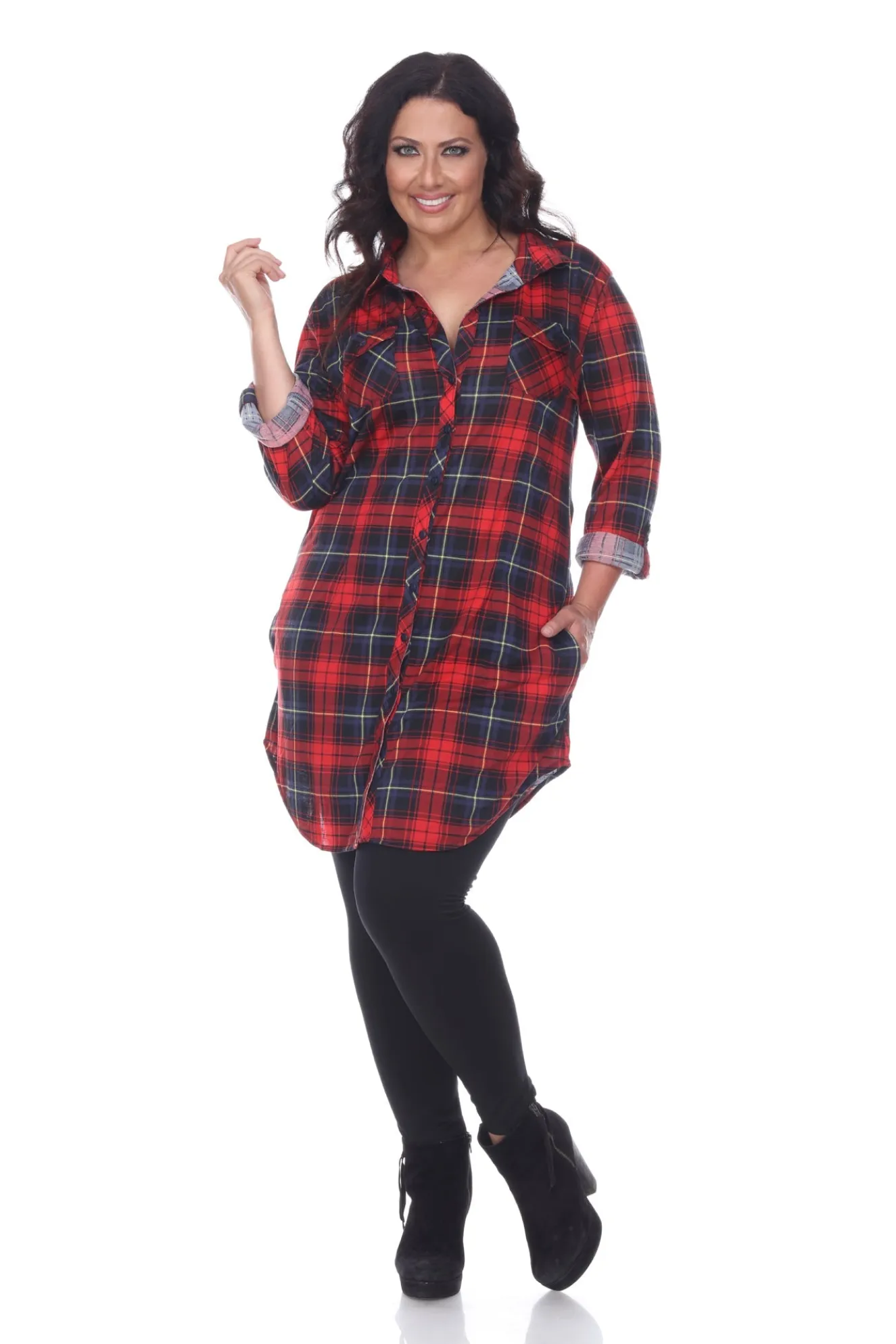 Piper Stretchy Plaid Tunic - Plus