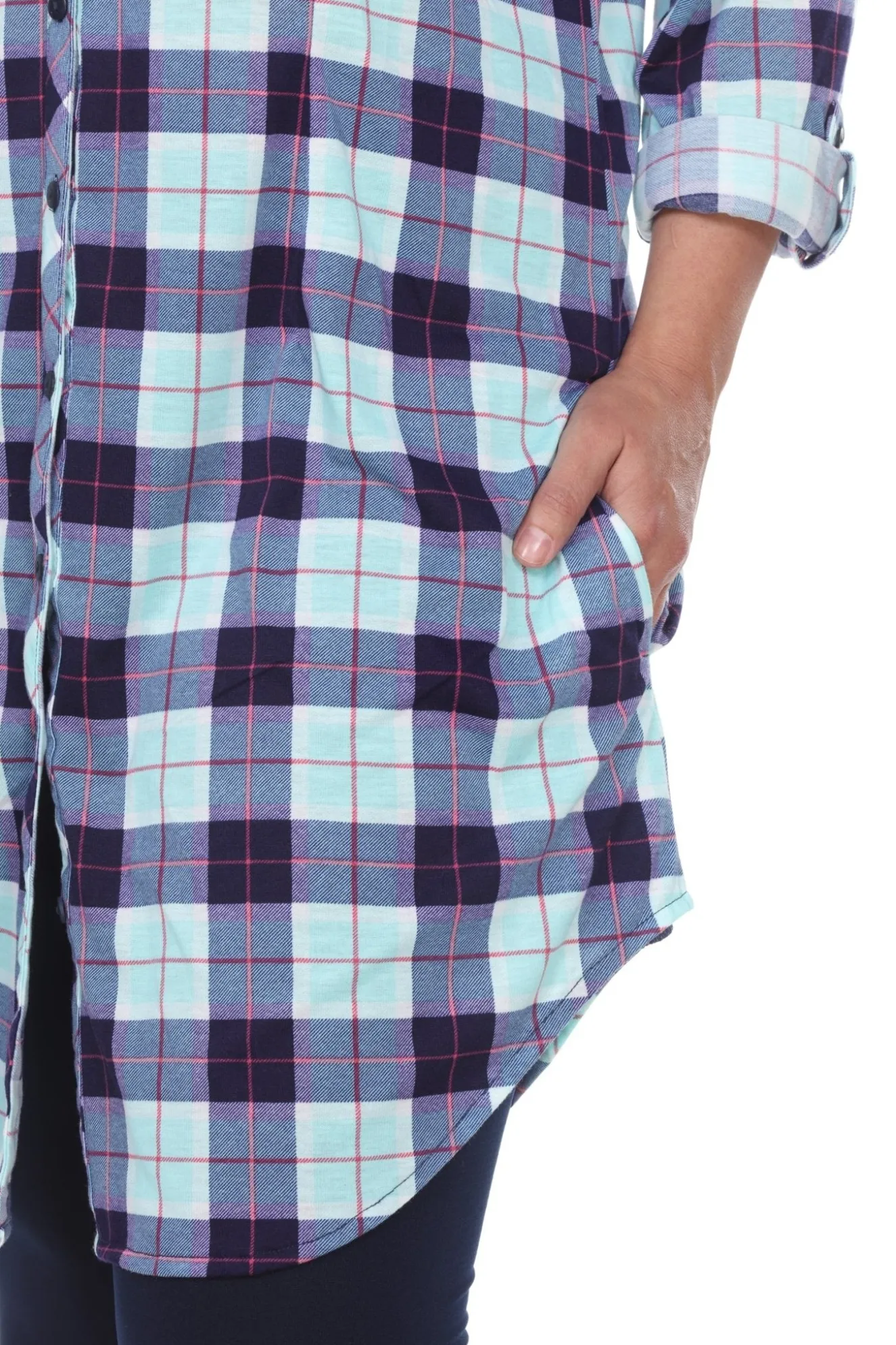 Piper Stretchy Plaid Tunic - Plus