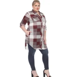 Plaid Tunic Shirt - Plus