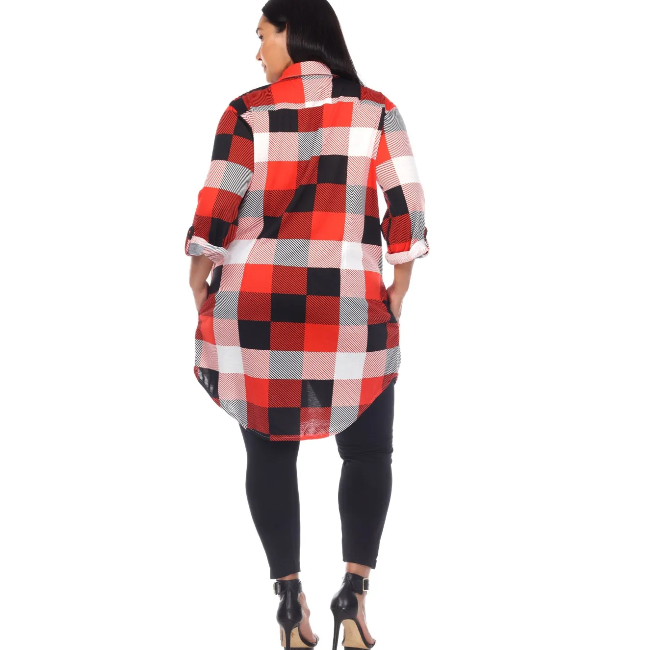 Plaid Tunic Shirt - Plus