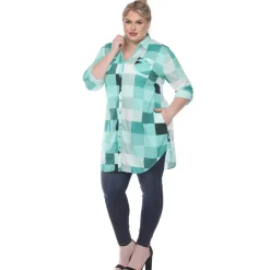 Plaid Tunic Shirt - Plus