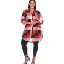 Plaid Tunic Shirt - Plus