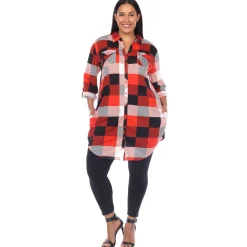 Plaid Tunic Shirt - Plus
