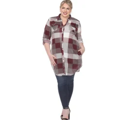 Plaid Tunic Shirt - Plus