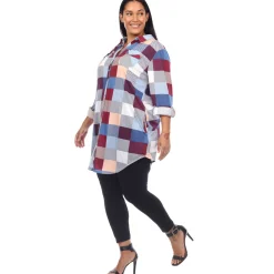 Plaid Tunic Shirt - Plus