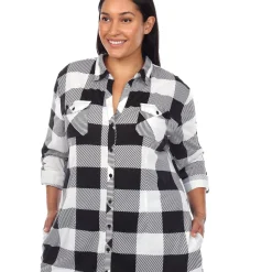 Plaid Tunic Shirt - Plus