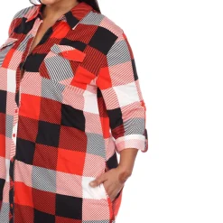 Plaid Tunic Shirt - Plus