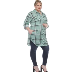 Plaid Tunic Top - Plus