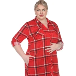 Plaid Tunic Top - Plus
