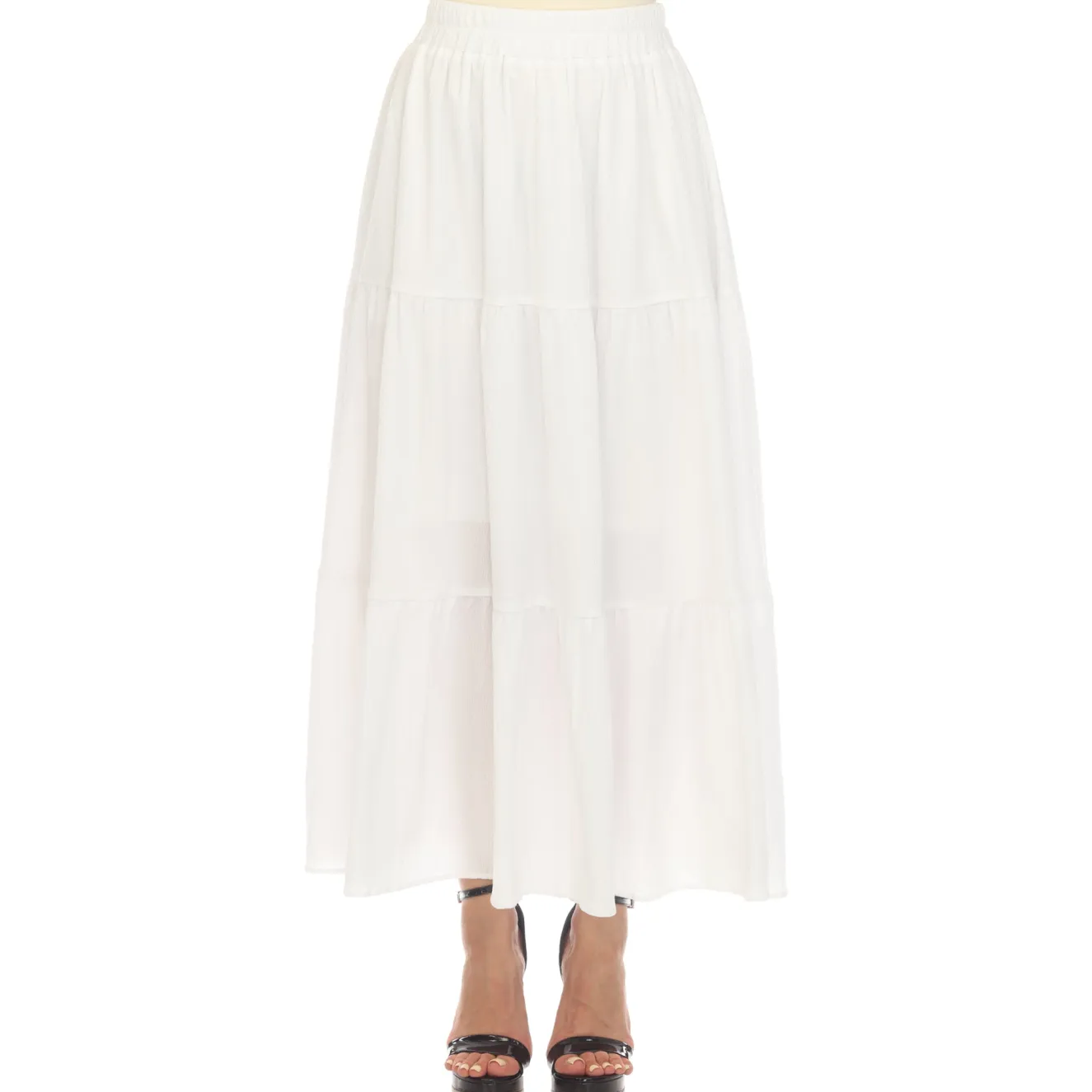 Pleated Tiered Maxi Skirt