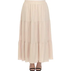 Pleated Tiered Maxi Skirt - Plus