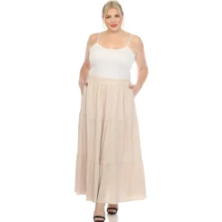 Pleated Tiered Maxi Skirt - Plus
