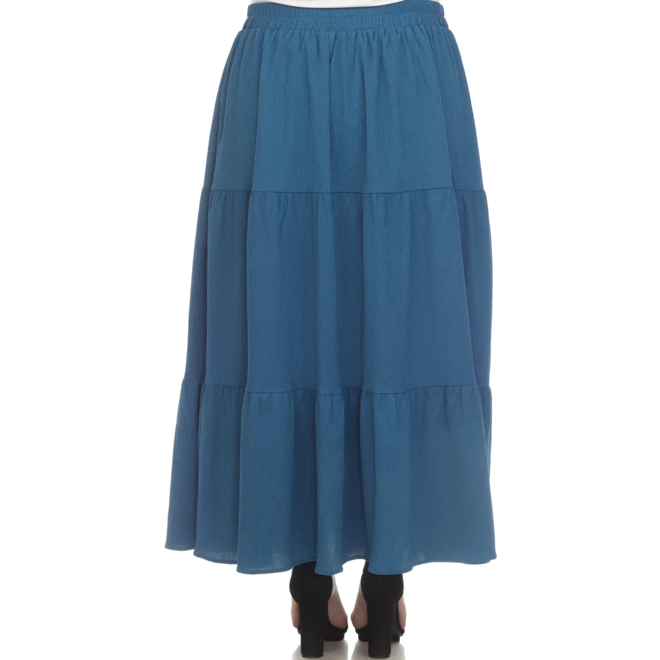 Pleated Tiered Maxi Skirt - Plus