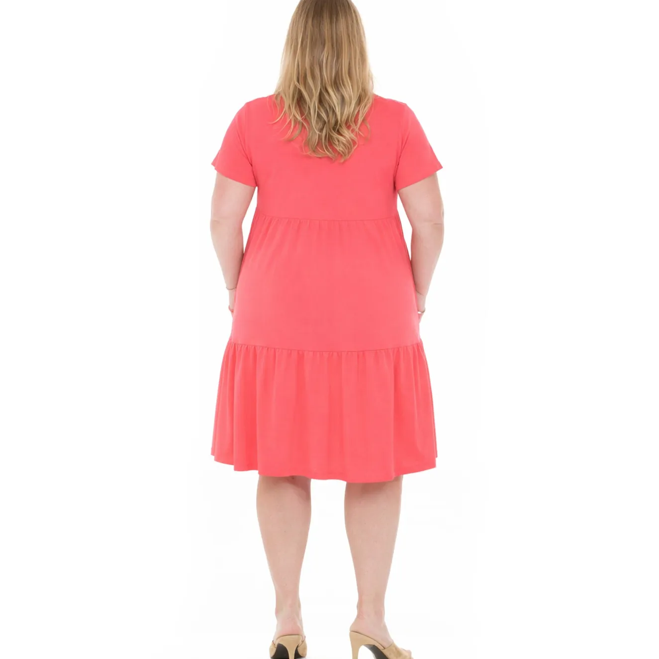 Plus Size Flutter Sleeve Ruffle Tiered Dress