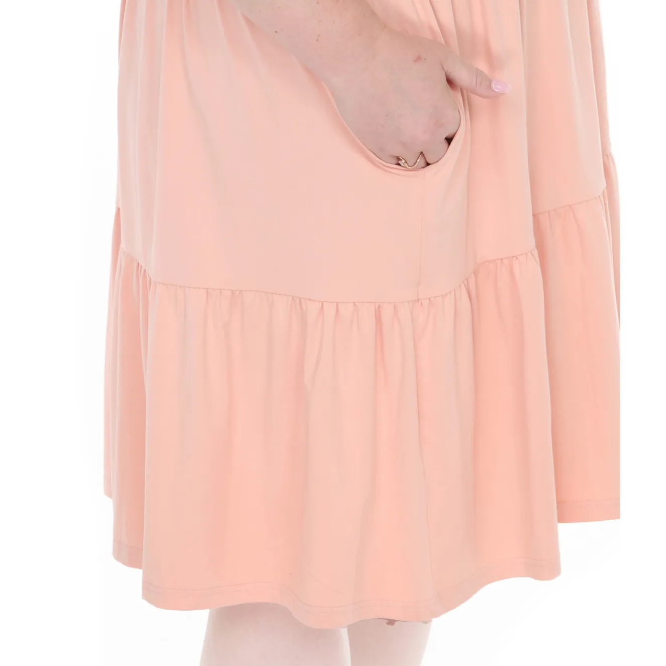 Plus Size Flutter Sleeve Ruffle Tiered Dress