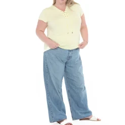 Plus Size V-Neck Front Tie Pullover Top