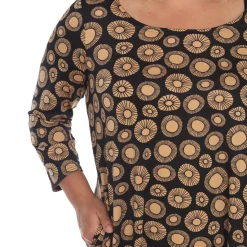 Printed Geometric Circle Tunic Top - Plus