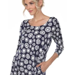 Printed Geometric Circle Tunic Top