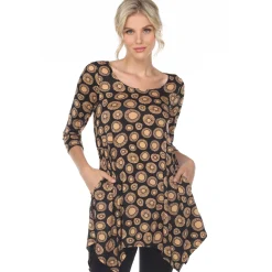 Printed Geometric Circle Tunic Top