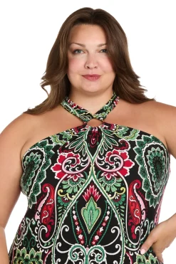 Printed Maxi Halter- Plus