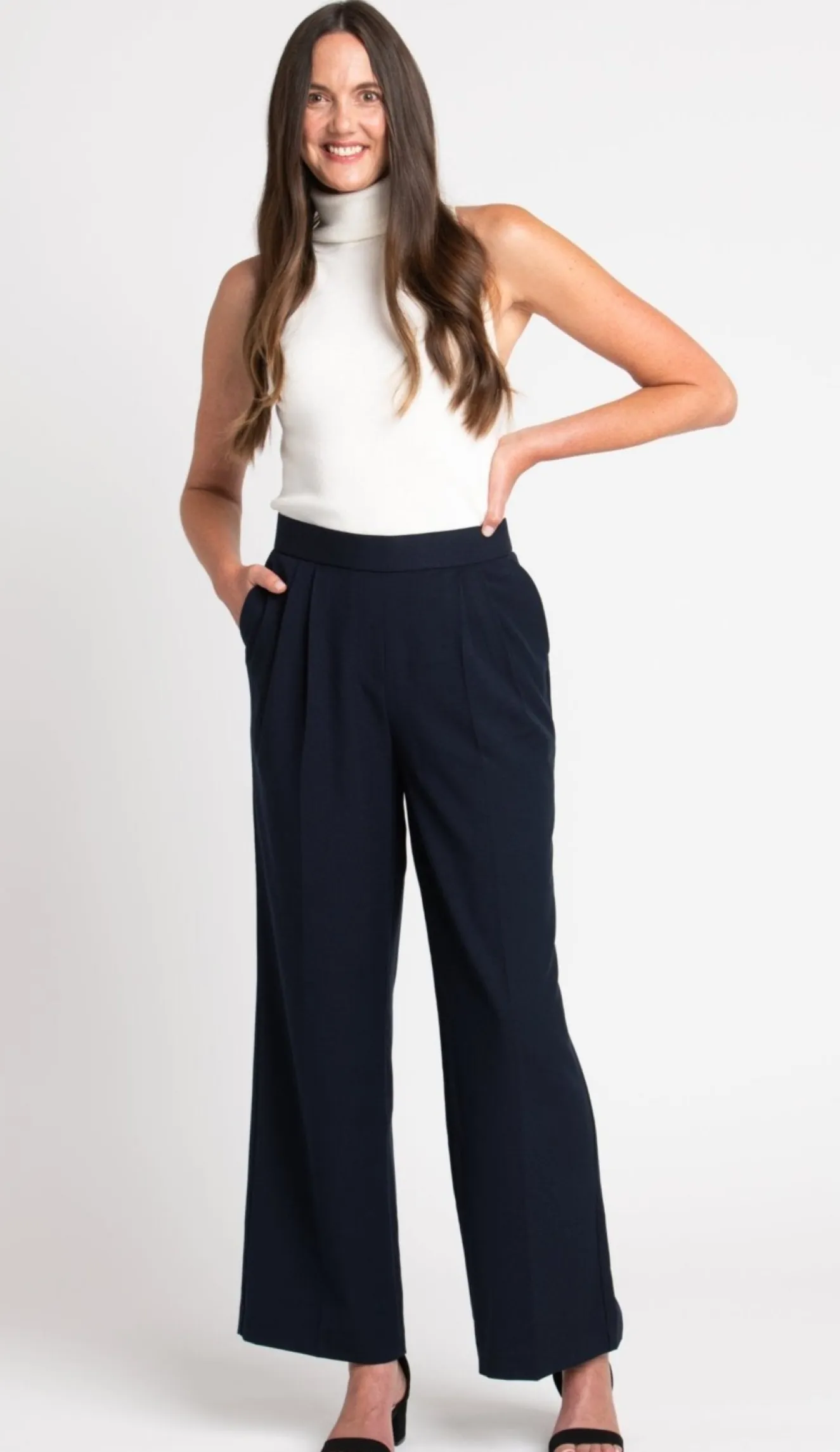 Roz & Ali™ Pleated Wide Leg Trouser Pants